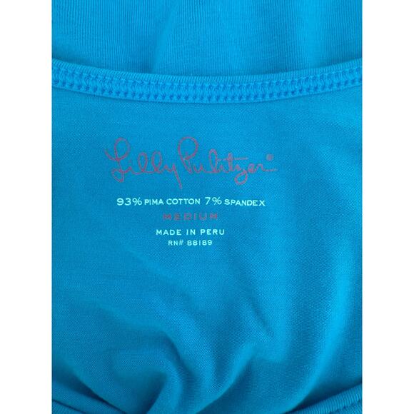 Lilly Pulitzer Blue Basic Scoop Neck Tank Top Size Medium - Picture 4 of 5